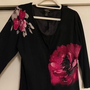 White House Black Market Floral Cardigan